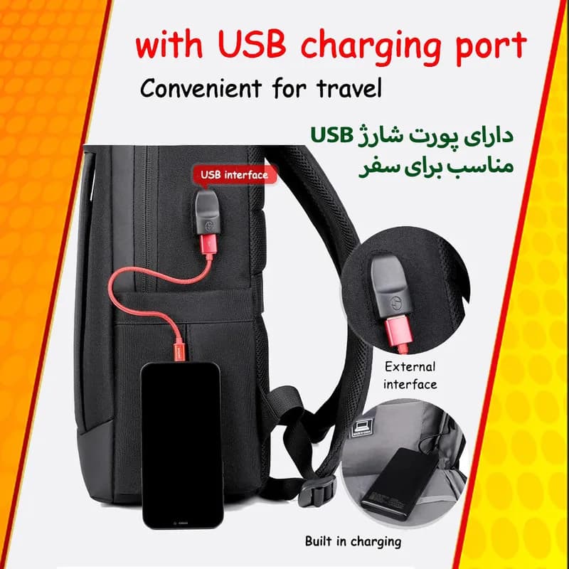 کوله پشتی لپ تاپ مدل 6301 مناسب برای لپ تاپ 14.1 تا 15.6 اینچی — تصویر ۱۲