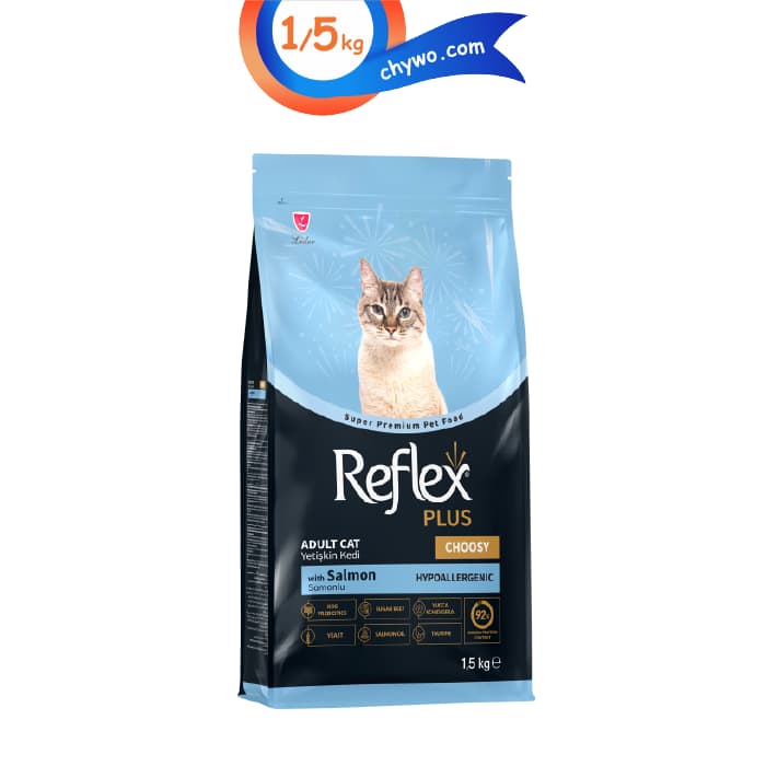 غذای خشک گربه رفلکس پلاس مدل چوزی مناسب گربه بد غذا طعم سالمون وزن 1.5 کیلوگرم Reflex Salmon Choosy — تصویر ۲