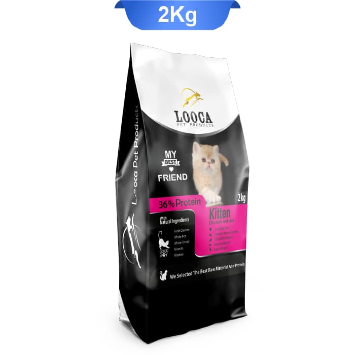 غذای خشک بچه گربه لوکا مدل کیتن طعم مرغ و برنج وزن 2 کیلوگرم Looca Kitten Cat