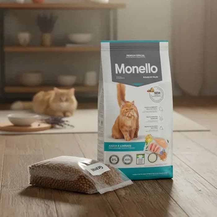 غذای خشک گربه بالغ مونلو طعم مرغ و ماهی مدل هیربال وزن 10 کیلوگرم Hairball monello — تصویر ۹