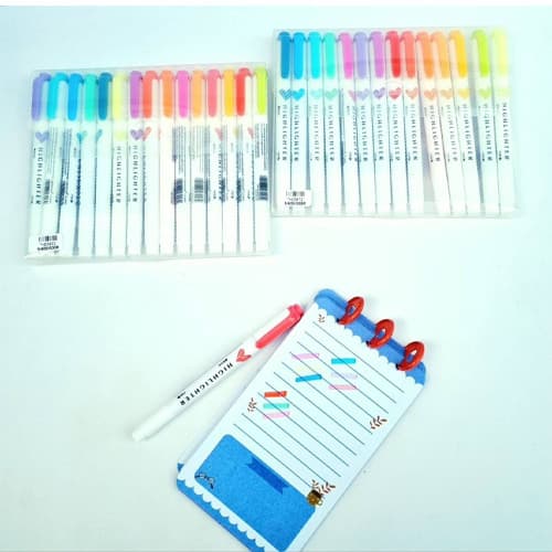 هایلایتر دو سر رنگی مدل ۶۰۱۷ | Double Tip Highlighter 6017 — تصویر ۴