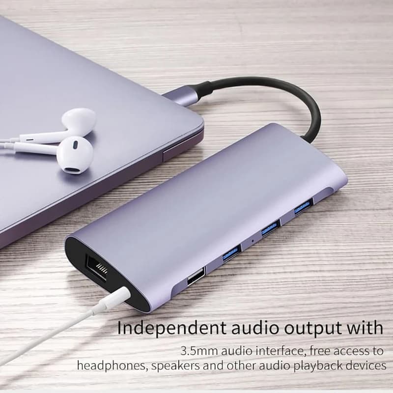 هاب 11 پورت USB-C فلای لند D09 | هاب همه کاره — تصویر ۴