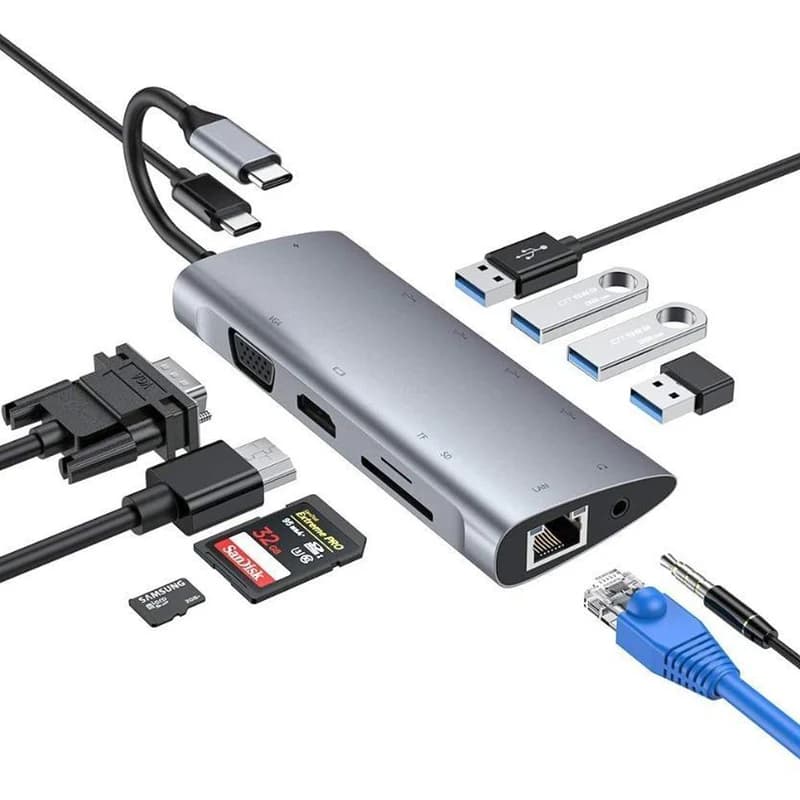 هاب 11 پورت USB-C فلای لند D09 | هاب همه کاره — تصویر ۶