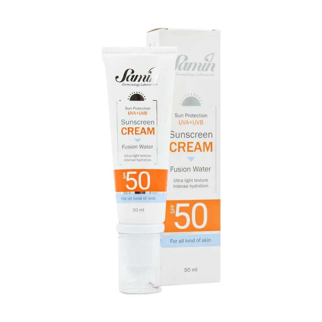 کرم ضد آفتاب فیوژن واتر انواع پوست SPF50 ثمین 50 میلی لیتر — تصویر ۵