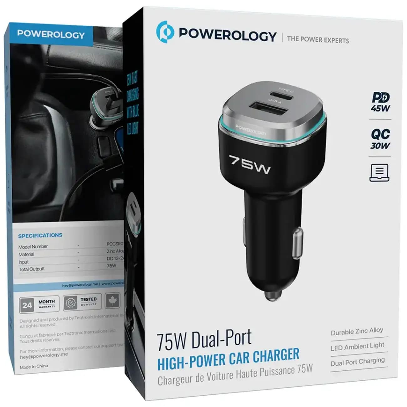 شارژر فندکی 75 وات پاورولوژی POWEROLOGY 75W DUAL PORT — تصویر ۶