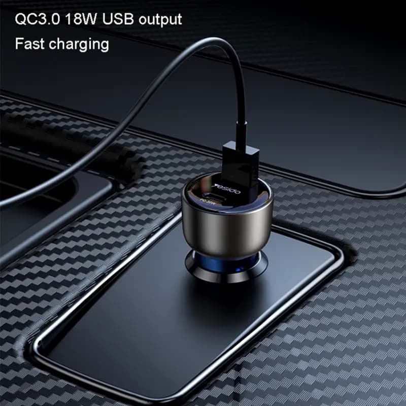 شارژر فندکی یسیدو مدل YESIDO Y52 FAST CHARGER 48W — تصویر ۳