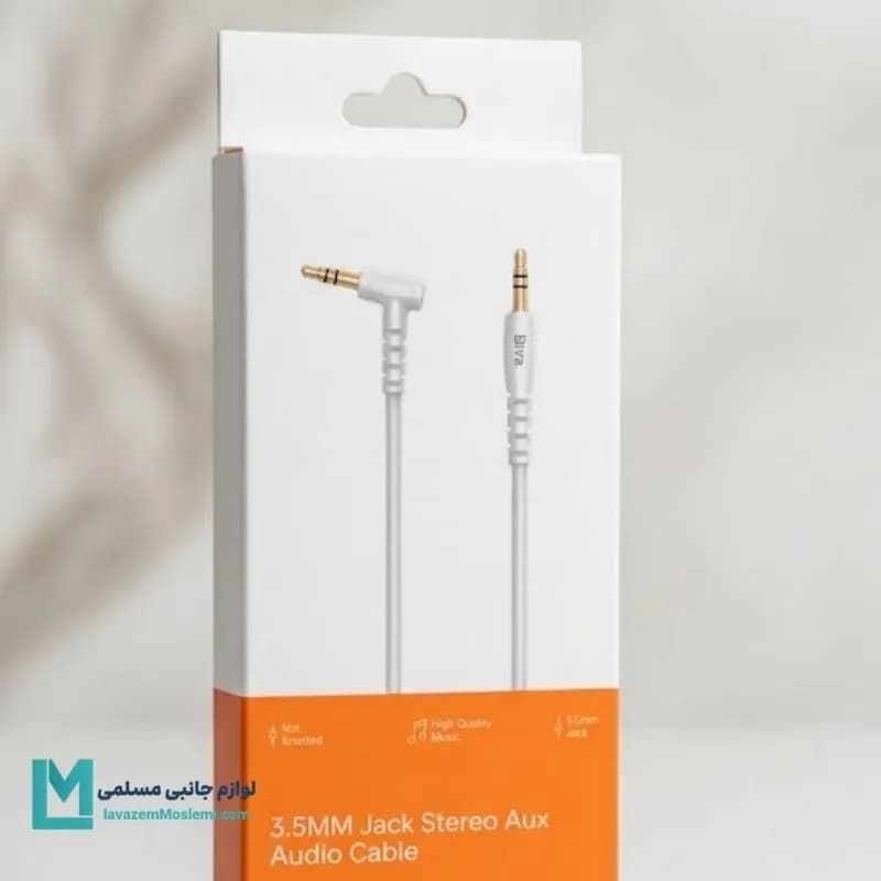 کابل AUX استریو بیوا جک ۳.۵ میلیمتری سری L شکل کد LT1005 | لوازم جانبی مسلمی