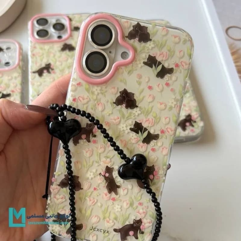 قاب گوشی فانتزی باغ لاله و گربه های سیاه کد C3875 | لوازم جانبی مسلمی — تصویر ۶