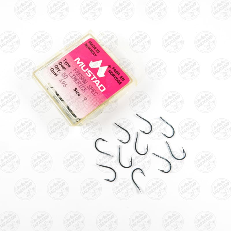 قلاب موستاد Mustad سورمه ای نروژ 496 سایز 9 بسته 10 عددی — تصویر ۴