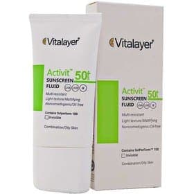 فلوئید ضد آفتاب بی رنگ اکتی ویت با spf 50 ویتالیر