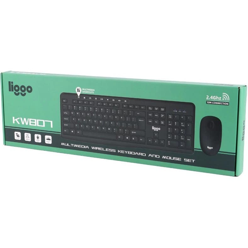 کیبورد و ماوس بی سیم Liggo مدل KW807 — تصویر ۸