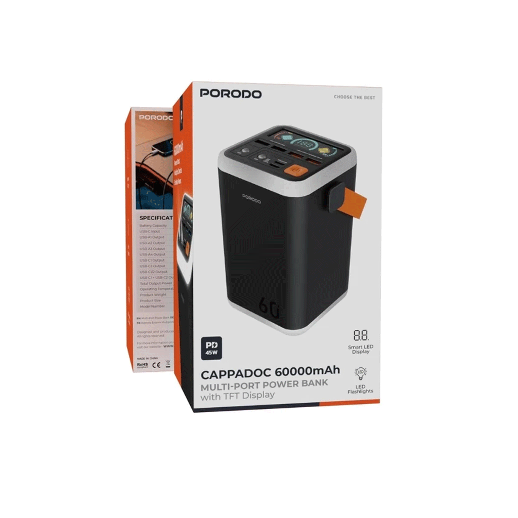 پاوربانک 45 وات 60000mAh پرودو مدلPorodo CAPPADOC — تصویر ۲