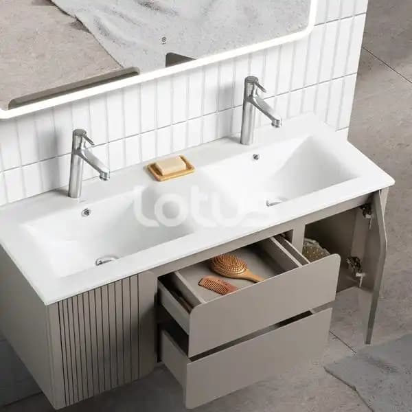 کابینت و روشویی لوتوس طرح مدرن مدل ویوین VIVIEN (Double) ابعاد 46 * 120 سانتیمتر — تصویر ۲