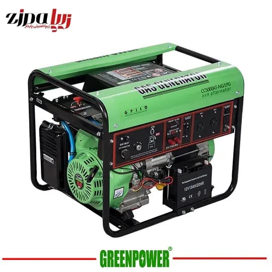موتور برق گازسوز اتومات استارت CC5000-AT-NG/LPG گرین پاور — تصویر ۲