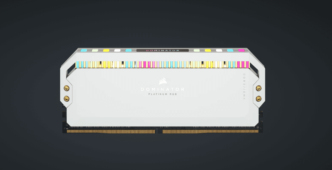 رم DDR5 دسکتاپ 64 گیگابایت 5200Mhz CL40 کورسیر مدل Dominator RGB White دو کاناله — تصویر ۸
