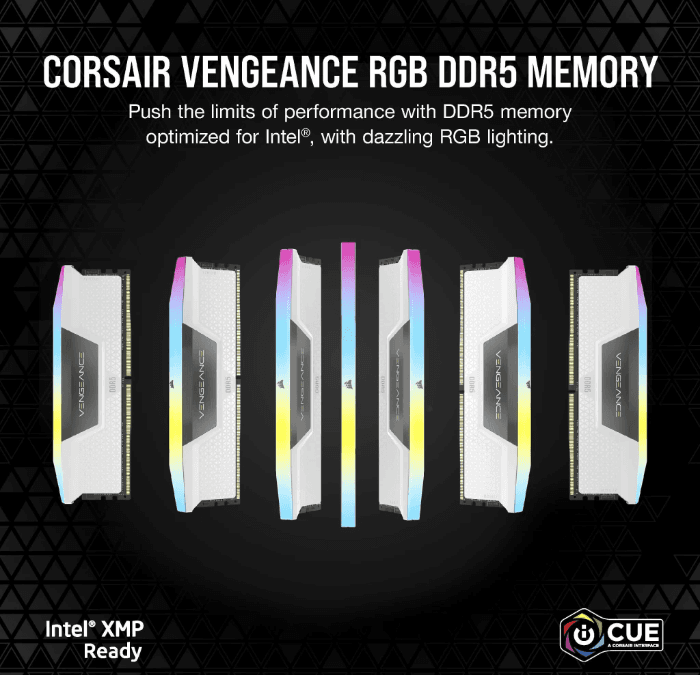رم DDR5 دسکتاپ 32 گیگابایت 5600Mhz CL36 کورسیر مدل Vengance RGB White دو کاناله — تصویر ۱۱