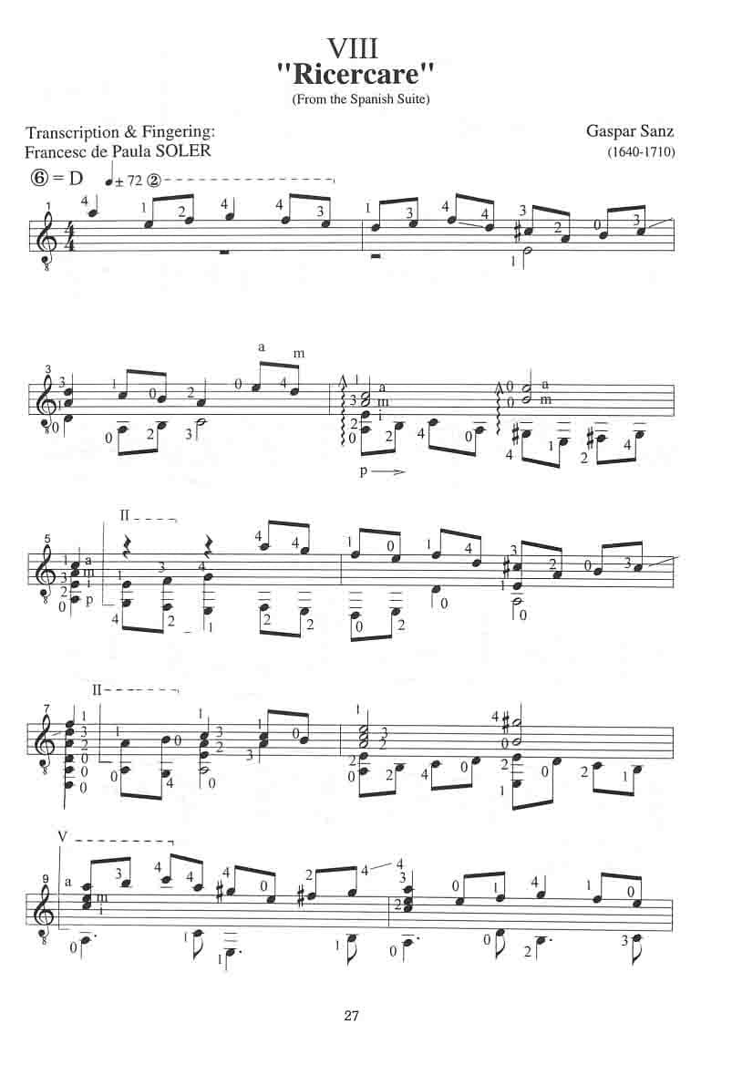 دانلود کتاب قطعات کلاسیک اسپانیایی گیتار The Guitar Collection – Francesc de Paula Soler — تصویر ۸