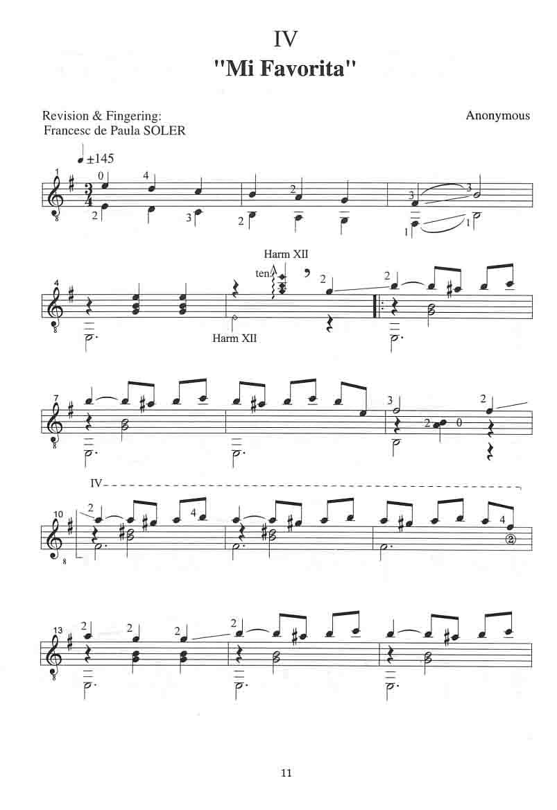 دانلود کتاب قطعات کلاسیک اسپانیایی گیتار The Guitar Collection – Francesc de Paula Soler — تصویر ۴