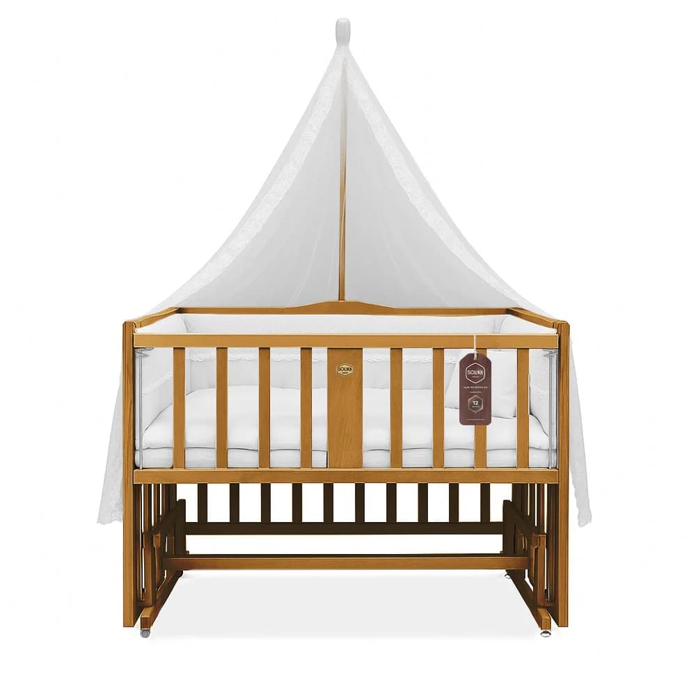 تخت کنار مادر چوبی سلیکا وود Solika wood مدل ساینا 105 رنگ تیک — تصویر ۲