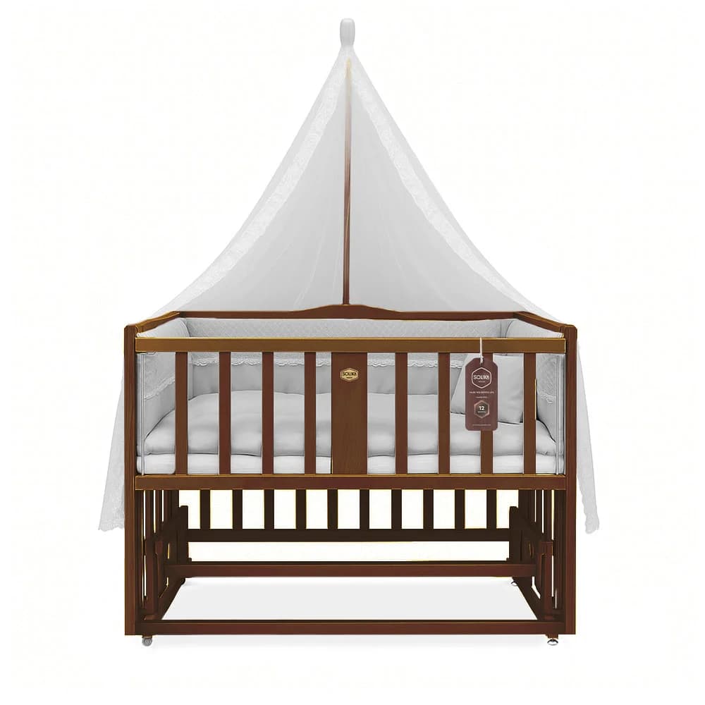 تخت کنار مادر چوبی سلیکا وود Solika wood مدل ساینا 120 رنگ فندقی — تصویر ۶
