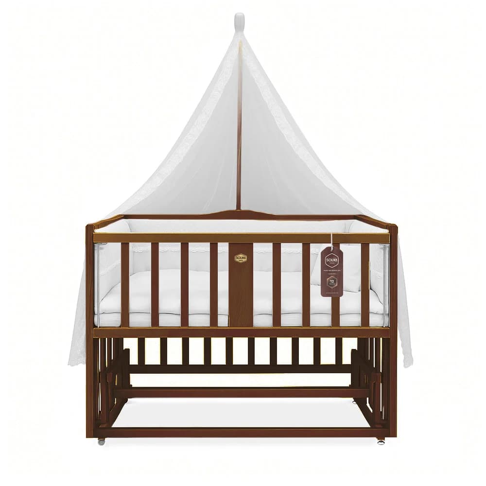 تخت کنار مادر چوبی سلیکا وود Solika wood مدل ساینا 120 رنگ فندقی — تصویر ۵