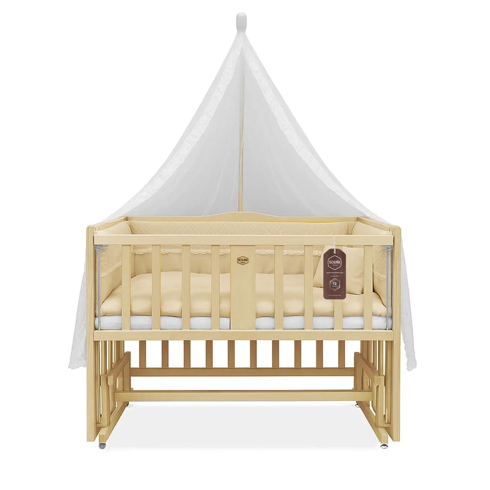 تخت کنار مادر چوبی سلیکا وود Solika wood مدل ساینا 90 رنگ چوب