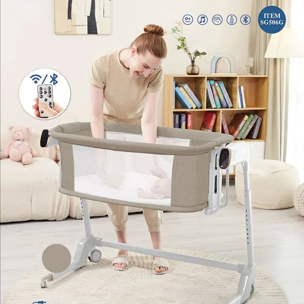 گهواره و تخت کنار مادر برقی کیدیلو Kidilo مدل SG506G — تصویر ۲