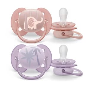 پستانک اونت اولترا سافت 2عددی تکی 0 تا 6 ماه avent ultra soft طرح فیل و درخت — تصویر ۶