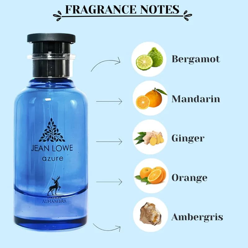 عطر ادکلن جین لو آزور الحمبرا(مشابه لویی ویتون افترنون سوییم) مردانه 100 میل — تصویر ۸