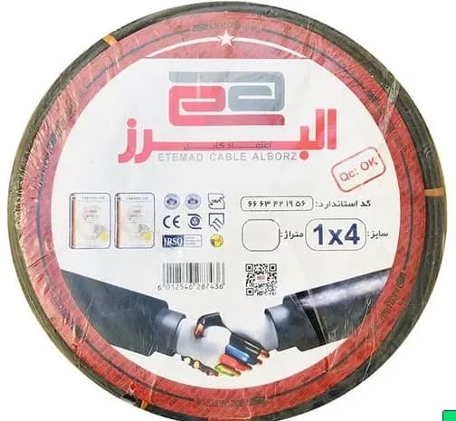 سیم افشان 4*1 اعتماد کابل البرز مشکی حلقه — تصویر ۲