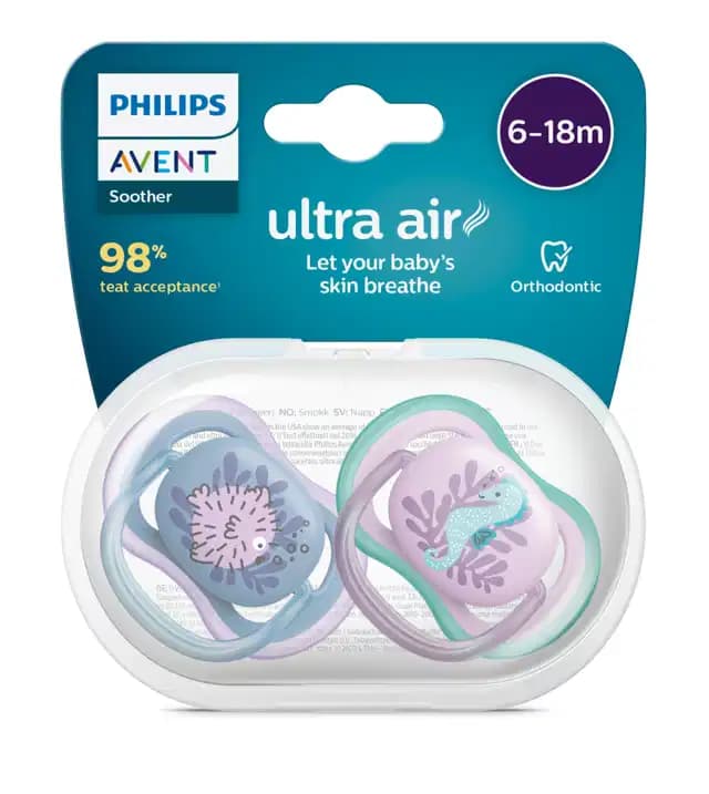پستانک اونت اولترا ایر تکی 6 تا 18ماه avent ultra air طرح اسب دریایی و ماهی — تصویر ۸