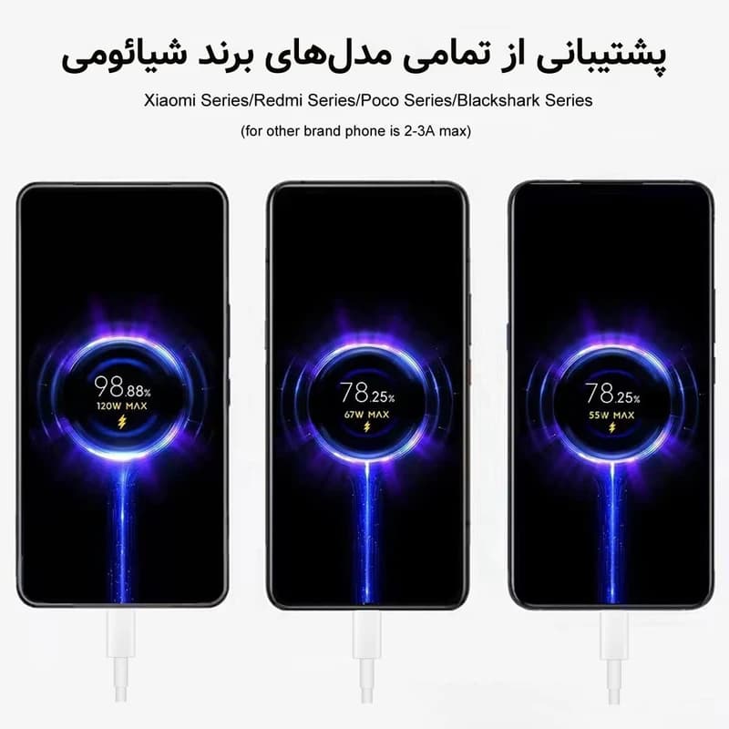 کابل دو سر تایپ سی سیلیکونی 100% اورجینال — تصویر ۵