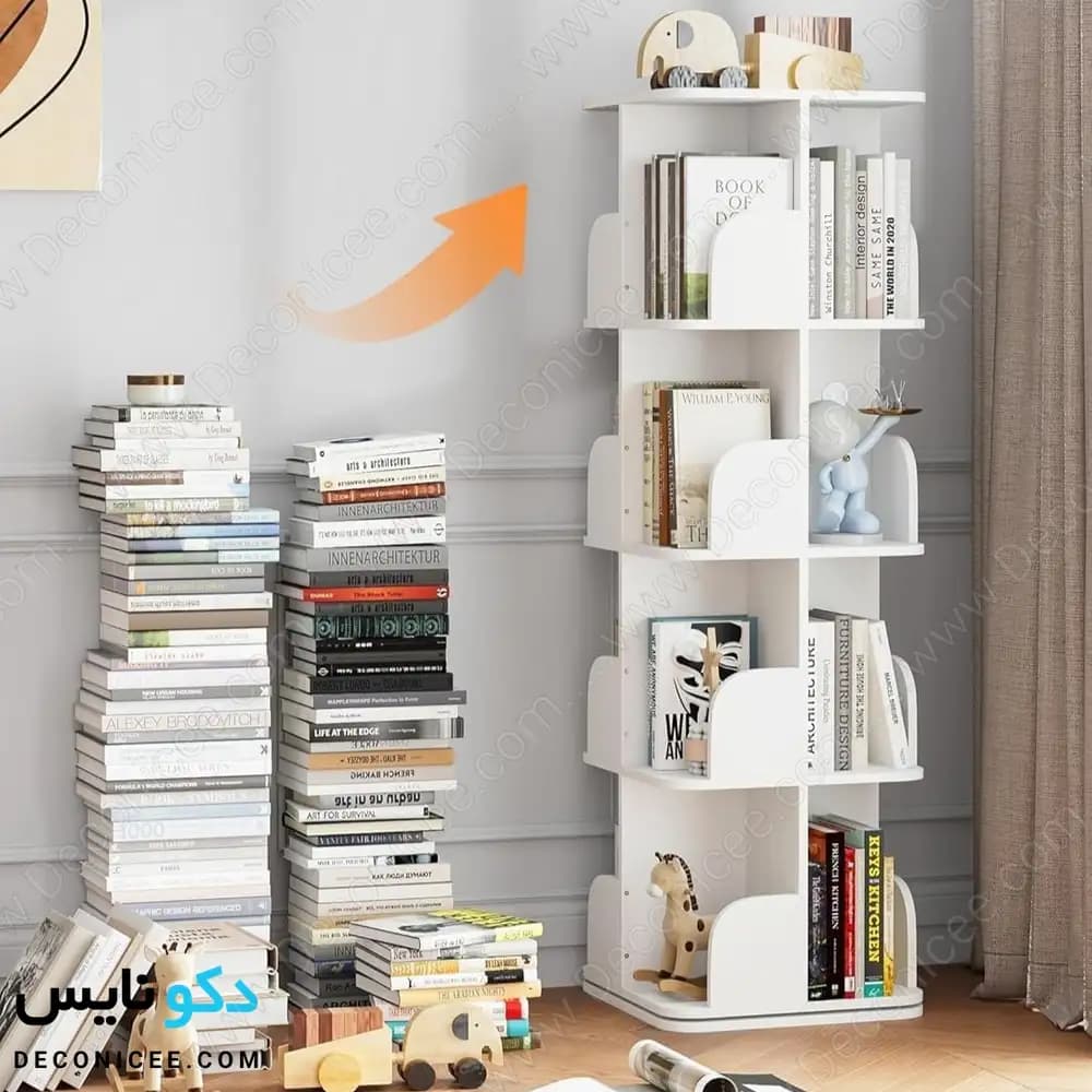 کتابخانه گردان مدل KG107 دکونایس؛ چهار طبقه — تصویر ۶