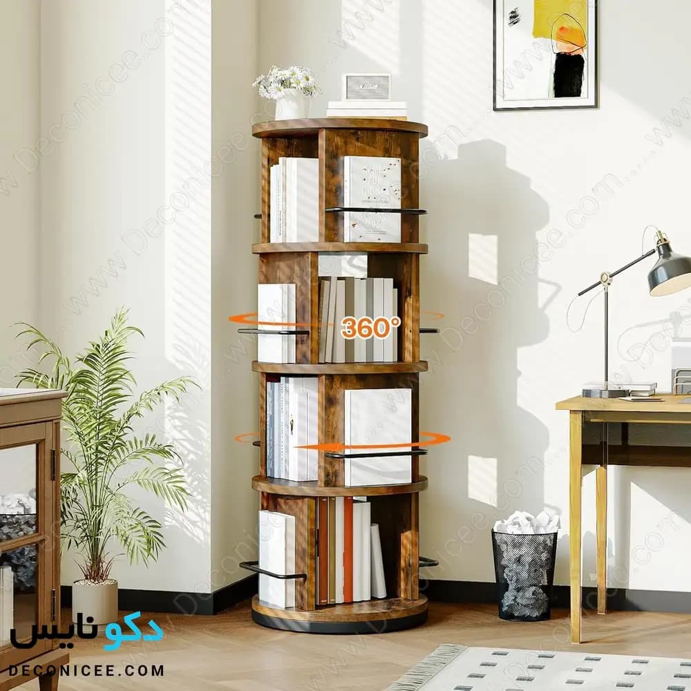 کتابخانه گردان مدل KG102 دکونایس؛ نظمدهی چهارطبقه با چرخش ۳۶۰ درجه — تصویر ۷