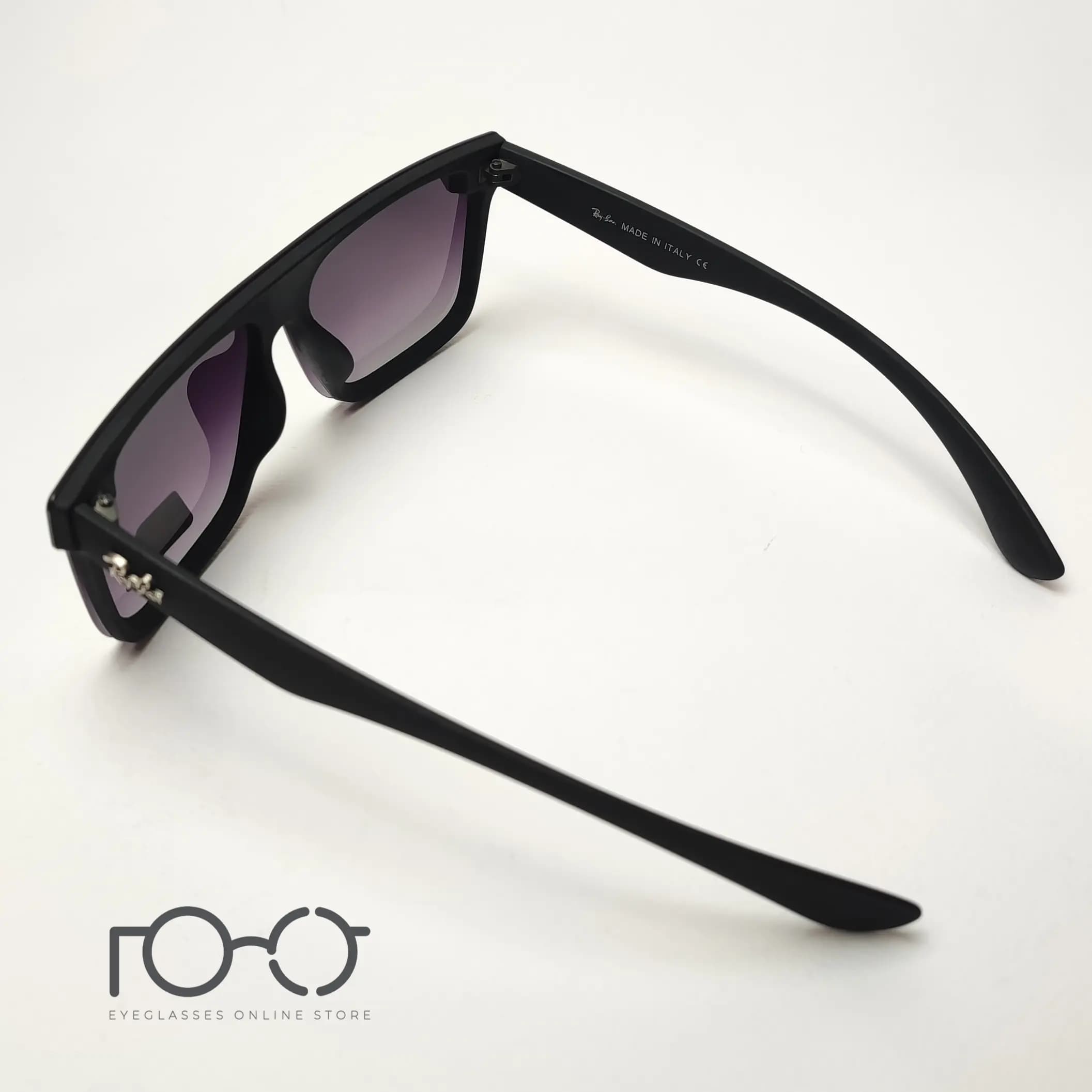 عینک آفتابی ریبن RAY BAN کائوچو کد P2227 رنگ مشکی با لنز سرمه ای هایلایت — تصویر ۱۲