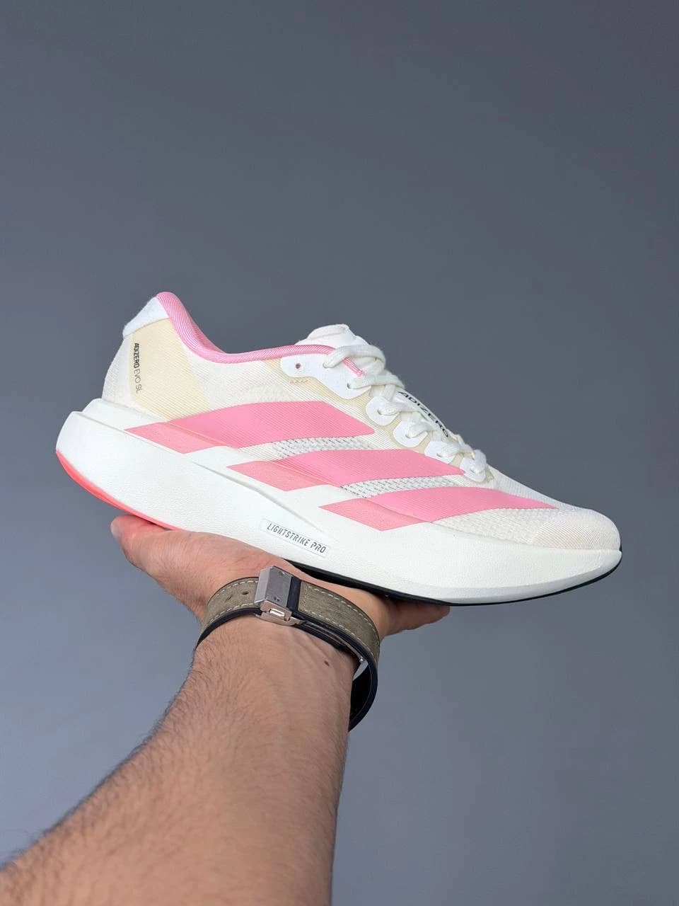 کتونی آدیداس آدیزیرو اوو اس ال کرم صورتی Adidas Adizero Evo SL Cream Pink — تصویر ۸