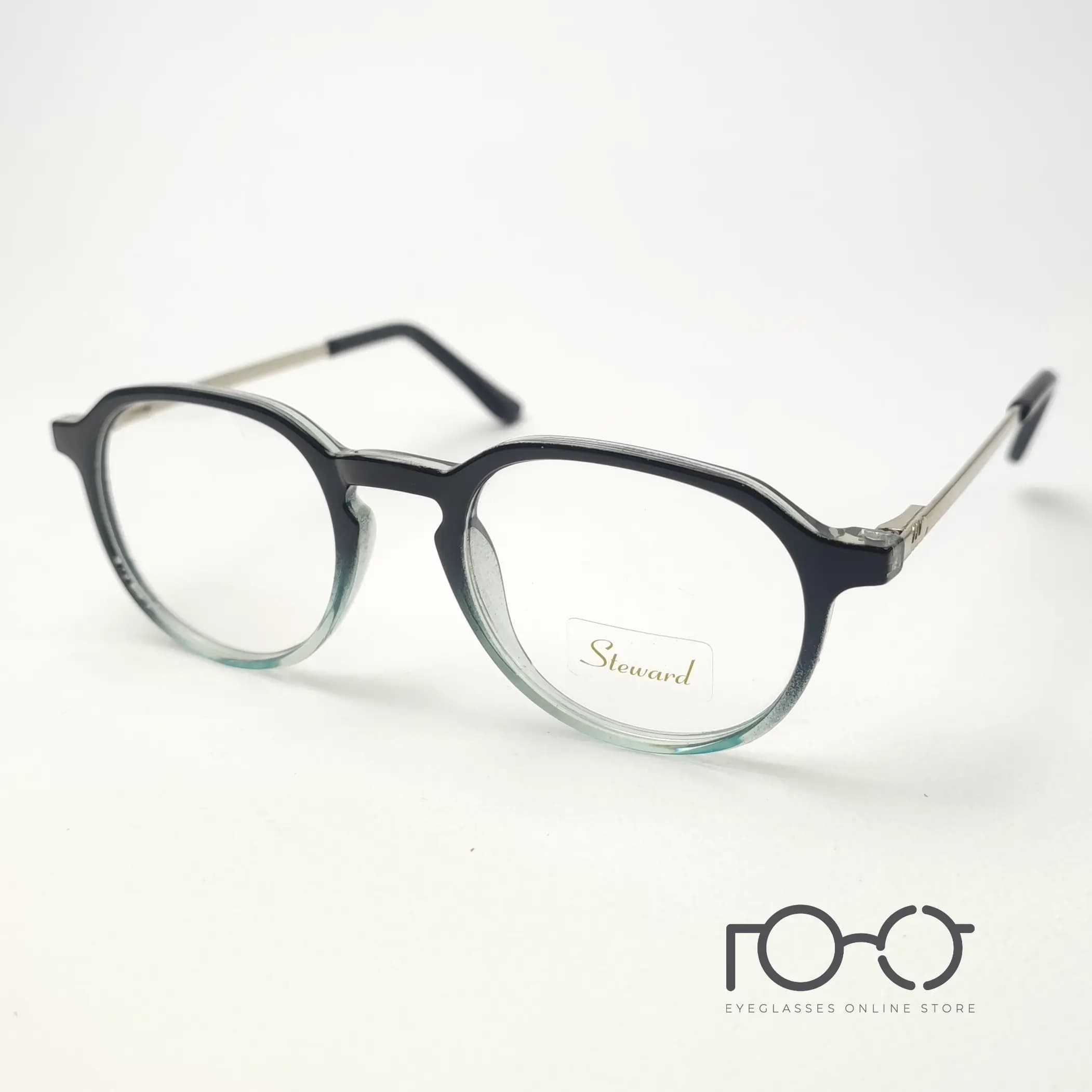 فریم عینک طبی Steward کائوچو کد 81144 رنگ مشکی آبی
