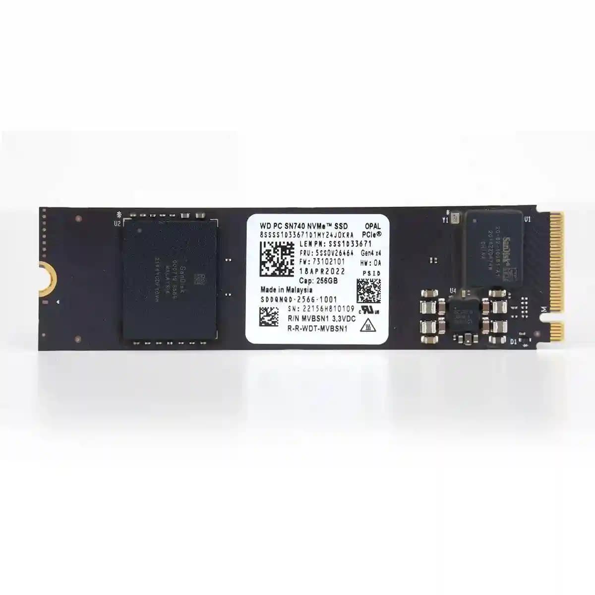 حافظه SSD وسترن دیجیتال WD PC SN740 256GB M.2 — تصویر ۷