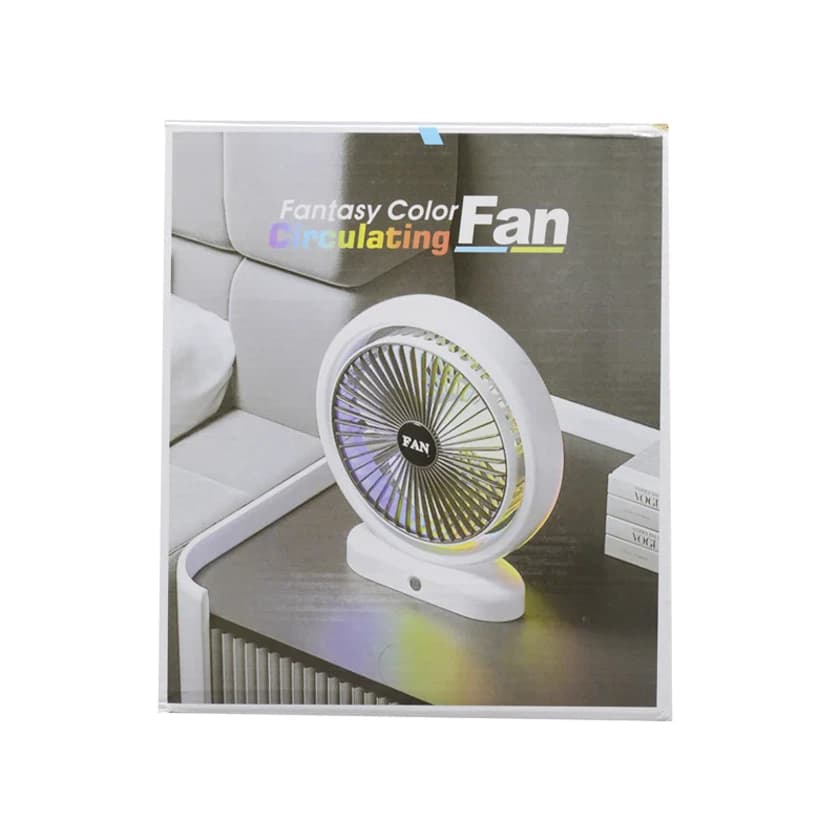 پنکه رومیزی شارژی مدل F14 دارای LED هفت رنگ — تصویر ۲
