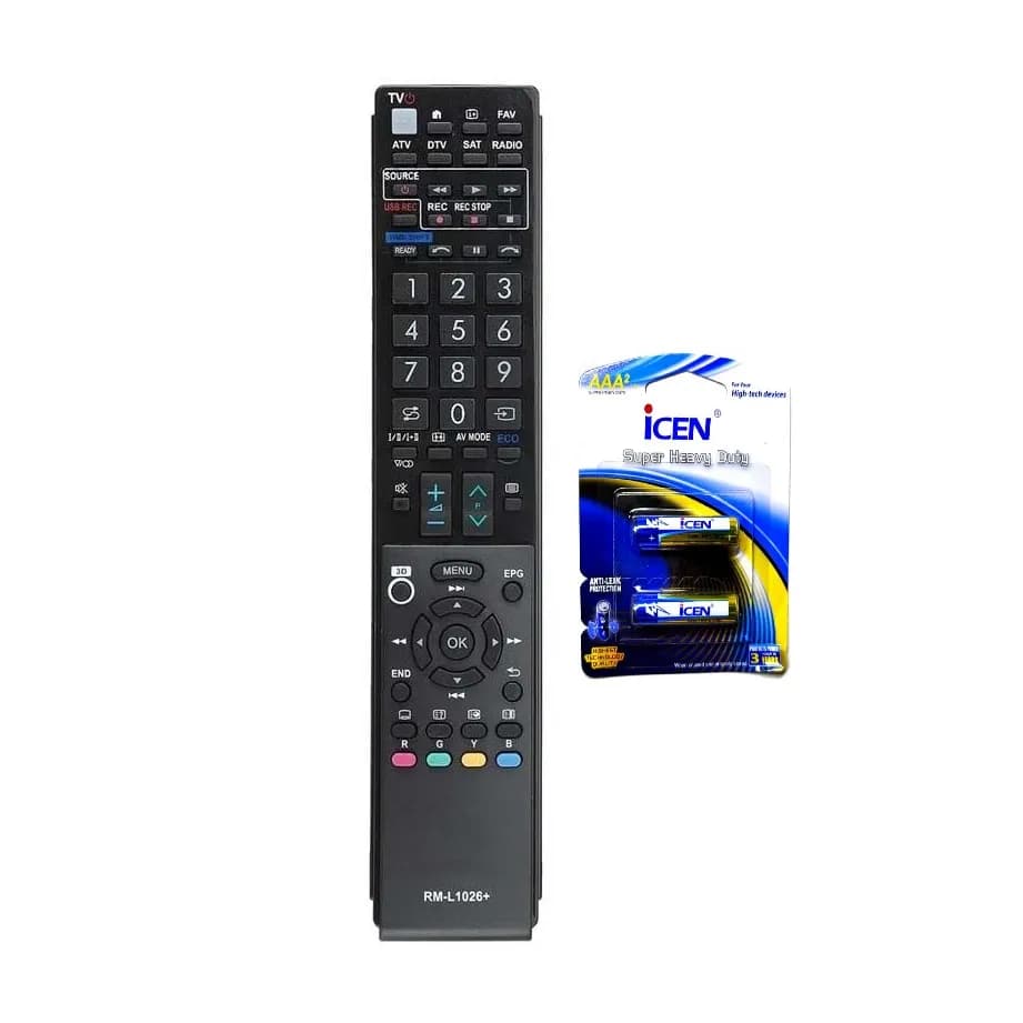 کنترل همه کاره تلویزیون شارپ Sharp مدل SH – 15 به همراه باتری — تصویر ۲