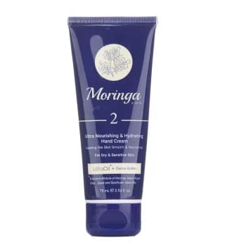 کرم دست فوق مغذی و آبرسان مورینگا شماره 2 حاوی لافاایل و کره کاکائو مناسب پوست خشک و حساس 75 میلی لیتر