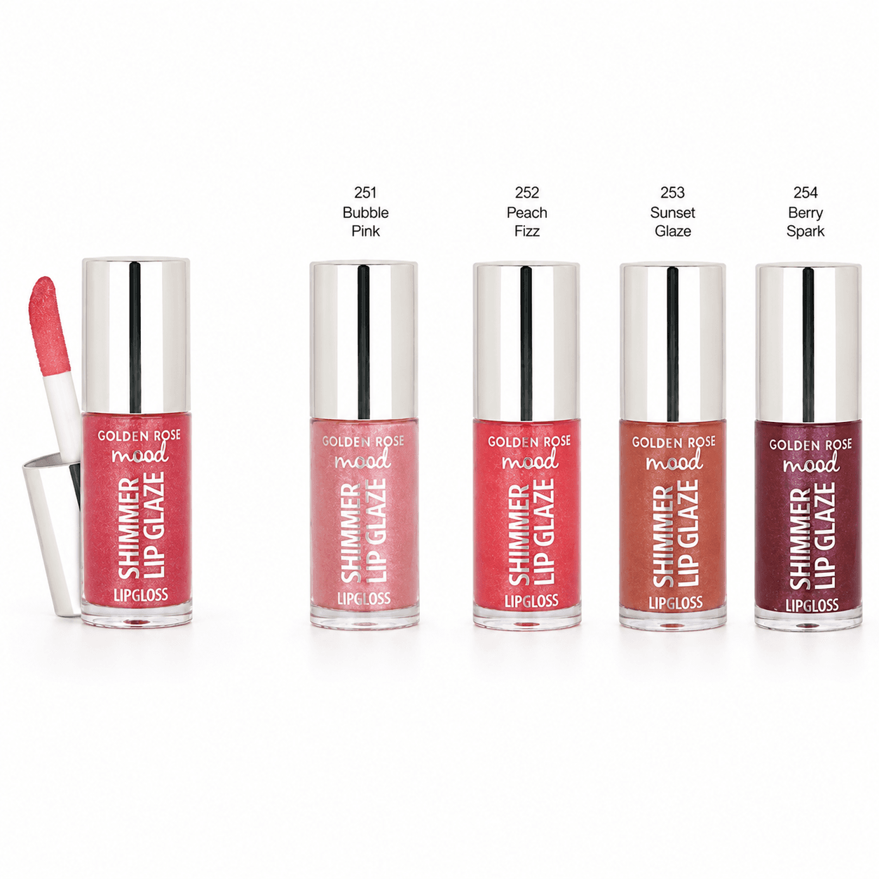 لیپ گلاس شیمری گلدن رز مدل Shimmer Lip Glaze — تصویر ۷