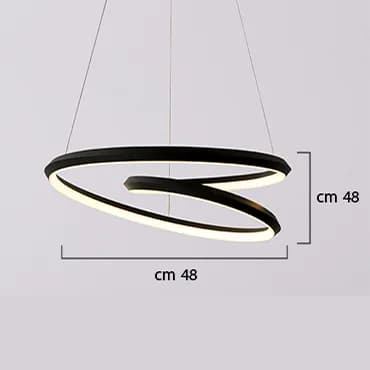 لوستر مدرن led دو طرفه دو پیچ 80 وات (لوستر مینیمال) — تصویر ۲