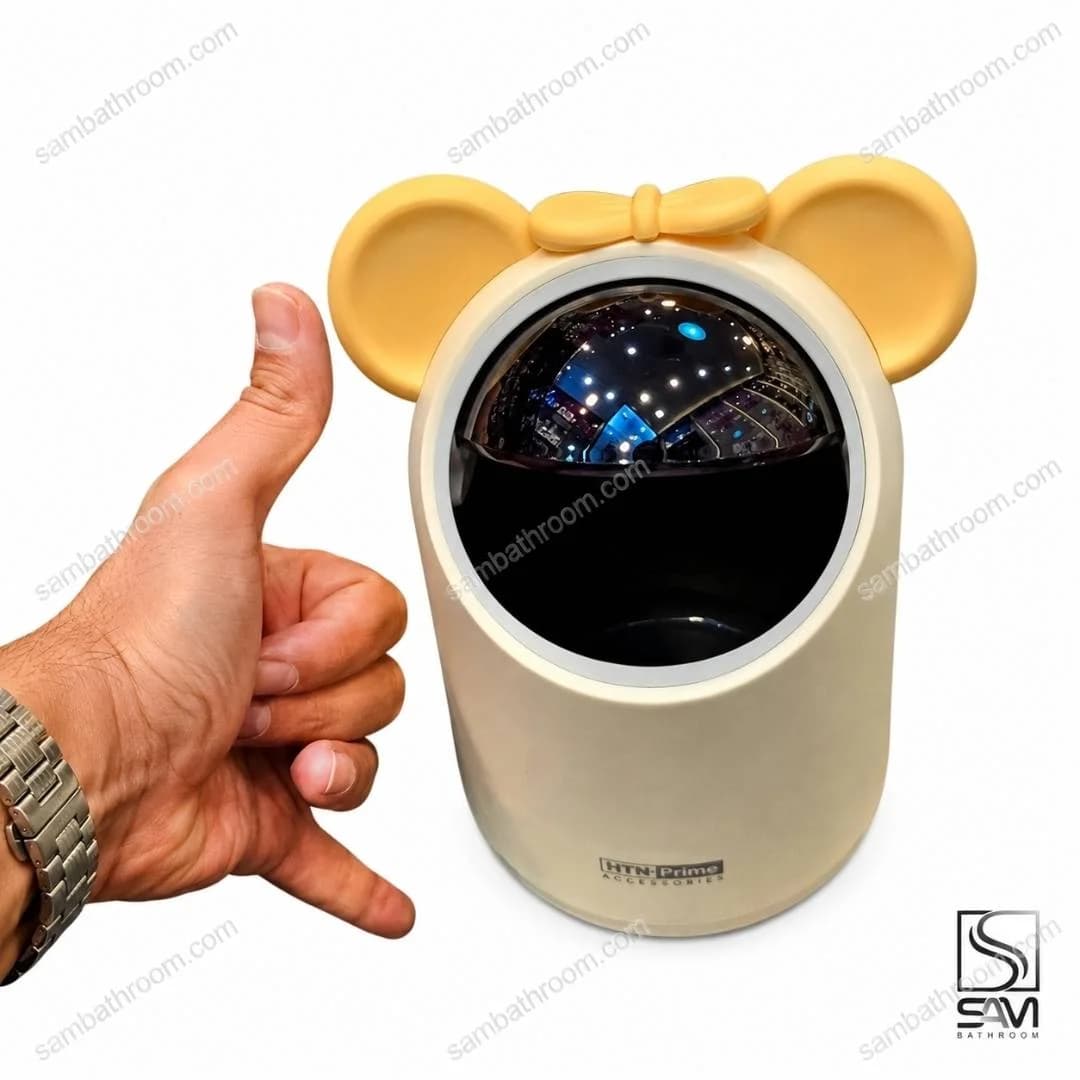 سطل رومیزی عروسکی چشمی 2 لیتر سفید کرم مدل HTD346 برند HTN Prime — تصویر ۳
