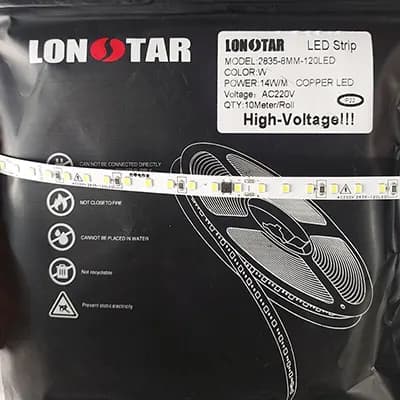 ریسه 220 ولت تراکم 120 برند لان استار LONSTAR حلقه 10 متری — تصویر ۲