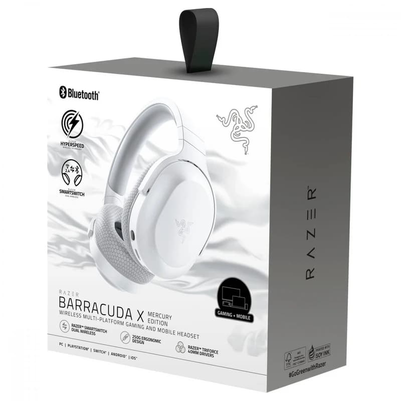 هدفون مخصوص بازی بی سیم ریزر مدل Barracuda X 2022 Mercury Edition | سفید — تصویر ۵