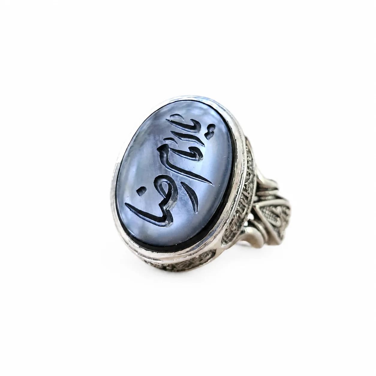 انگشتر نقره مردانه طرح یا امام رضا (ع) — تصویر ۴