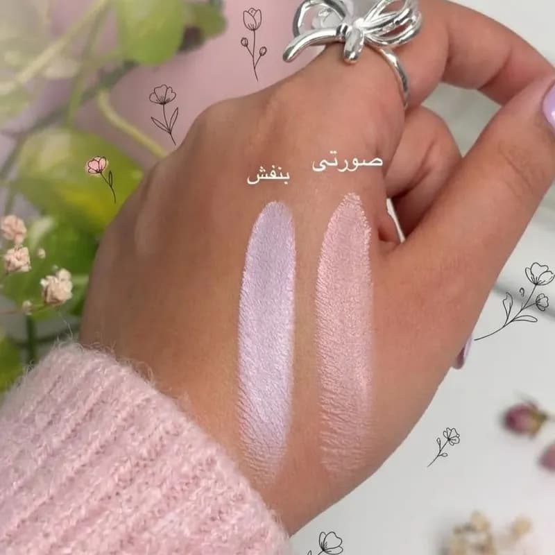 پودر فیکس فشرده مهرونا رنگ صورتی و یاسی — تصویر ۱۰