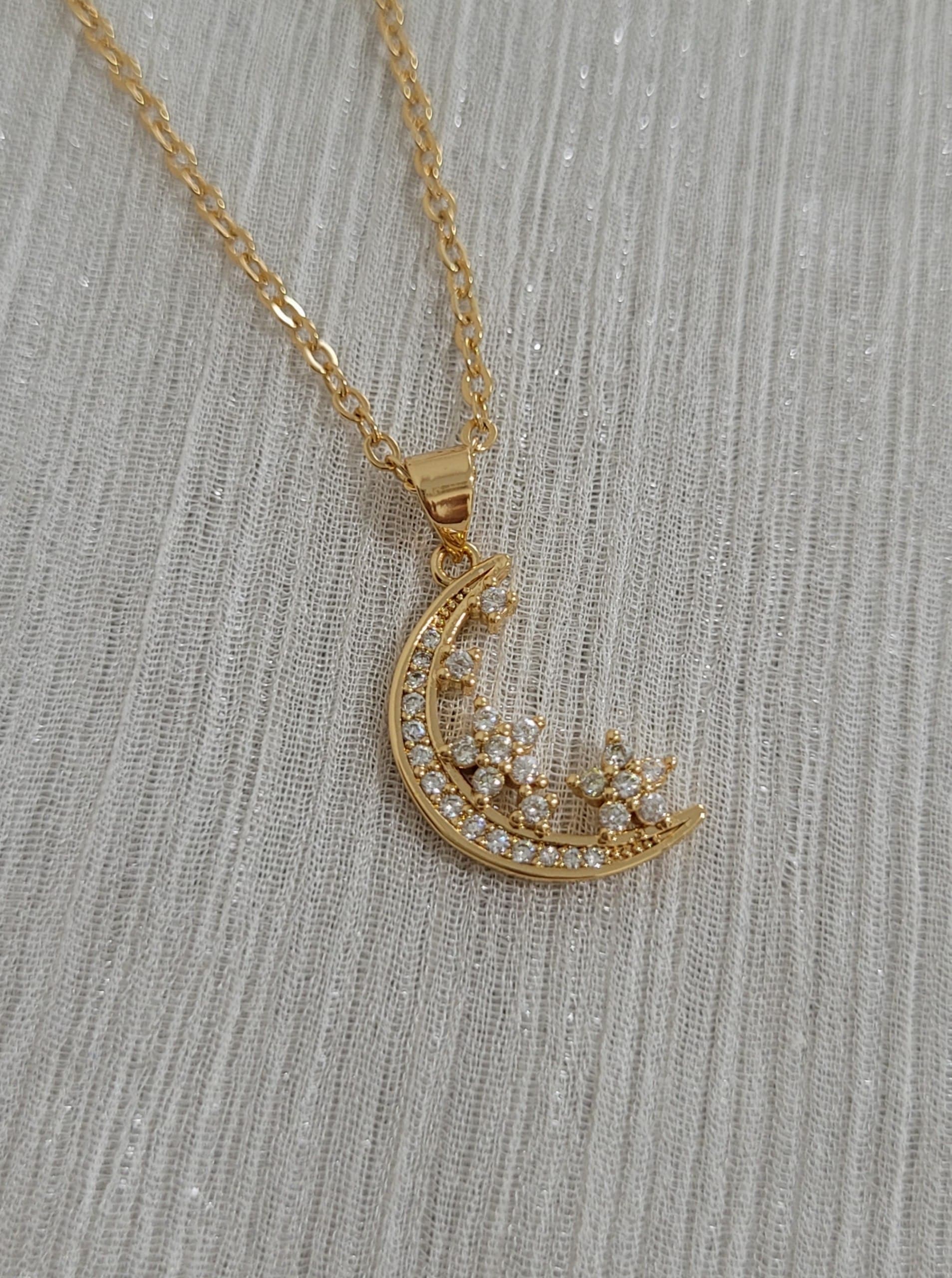 گردنبند ماه نگینی کد 25355 — تصویر ۲