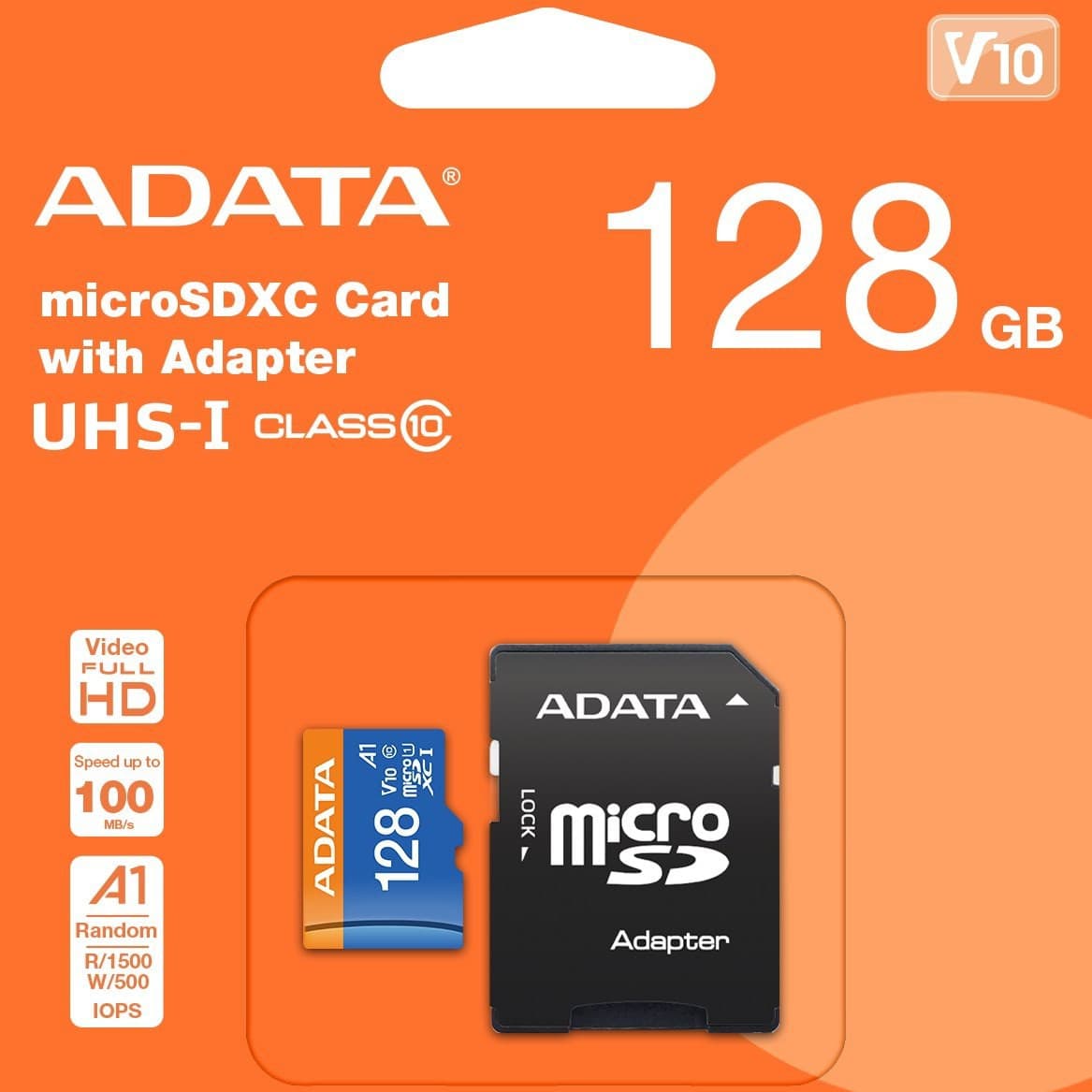 رم میکرو ای دیتا مدل Premier V10 A1 کلاس 10 استاندارد UHS-I سرعت 100MBps ظرفیت 128 گیگابایت — تصویر ۸